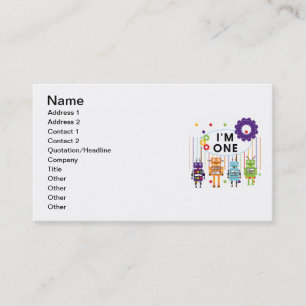 Cartão De Visita Robot Primeiro Aniversário Camisetas e Presentes