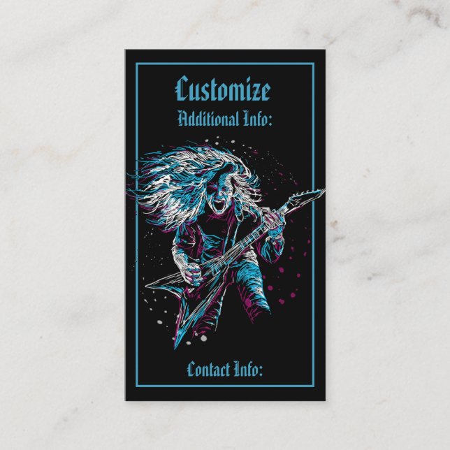 Cartão De Visita Rocha no metal pesado 2 (Frente)