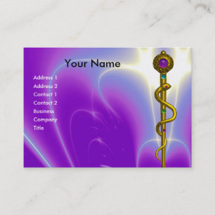 Cartão De Visita ROD ASCLEPIUS MEDICINA CUIDADOS DE SAÚDE Violeta