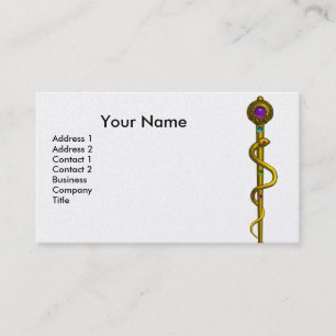 Cartão De Visita ROD ASCLEPIUS MÉDICO SANEAMENTO Monograma Azul Br