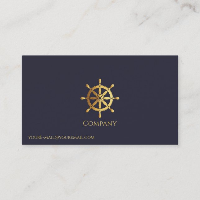 Cartão De Visita Roda do navio Dourado (Frente)