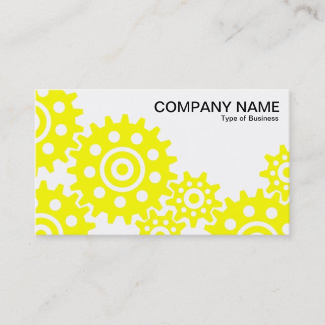 Cartão De Visita Rodas da indústria - Amarelo e Branco (Frente)