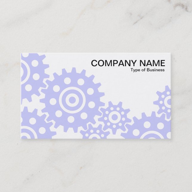 Cartão De Visita Rodas da indústria - Azul e Branco em pó (Frente)