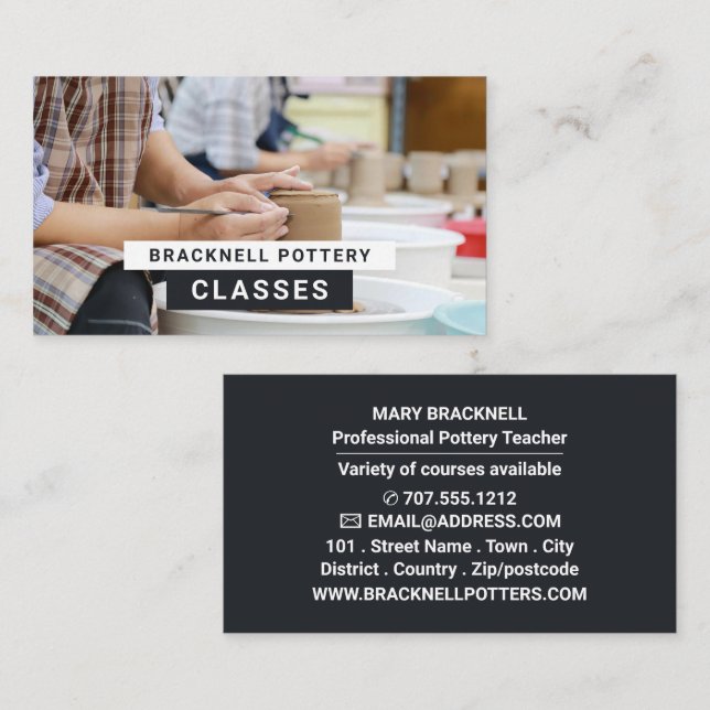 Cartão De Visita Rodas de Potter, Classes de Potteria, Potters (Frente/Verso)