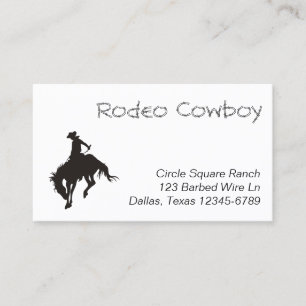 Cartão De Visita Rodeo Cowboy Silhouette