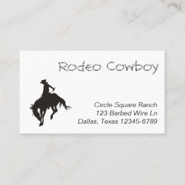 Cartão De Visita Rodeo Cowboy Silhouette