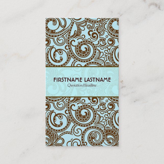 Cartão De Visita Roios Aleatórios Castanhos E Abstrato Azuis (Frente)