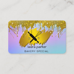 Cartão De Visita Rolling Pin Whisk Bakery Pastelaria Catering Chef 