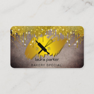 Cartão De Visita Rolling Pin Whisk Bakery Pastelaria Catering Chef 