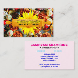 Cartão De Visita Rolo de Massa Patisserie | Padaria de Bolos Florai