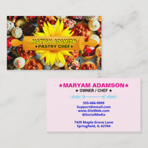 Cartão De Visita Rolo de Massa Patisserie Padaria de Bolos Florai