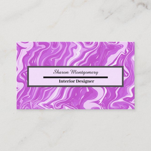 Cartão De Visita Rolo Líquido de Padrão Rosa Rosa-Mármore Moderno A (Frente)