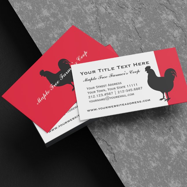 Cartão De Visita Rooster de colheita de Fazenda do País (Criador carregado)