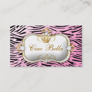 Cartão De Visita Rosa anca da zebra de 311 Ciao Bella