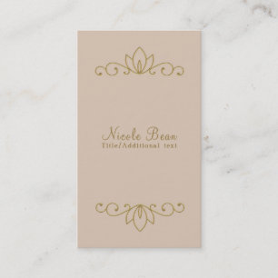 Cartão De Visita Rosa Bege & Dourado Elegante Chique Glam Personali
