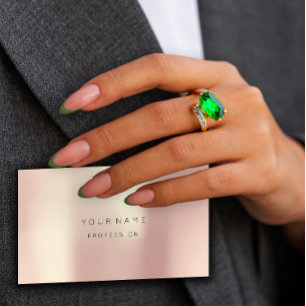 Cartão De Visita Rosa Blush Abstrato de de Seda Mínima de Folha