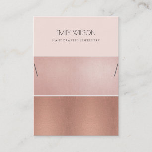CARTÃO DE VISITA ROSA BLUSH PINK COPPER STRIPE NECKLACE (EXIBIÇÃO