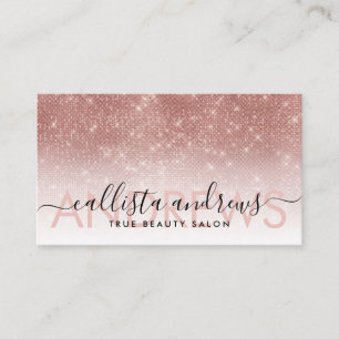 Cartão De Visita Rosa Branca Dourada Brilhante Ombre Makeup Hair Sa