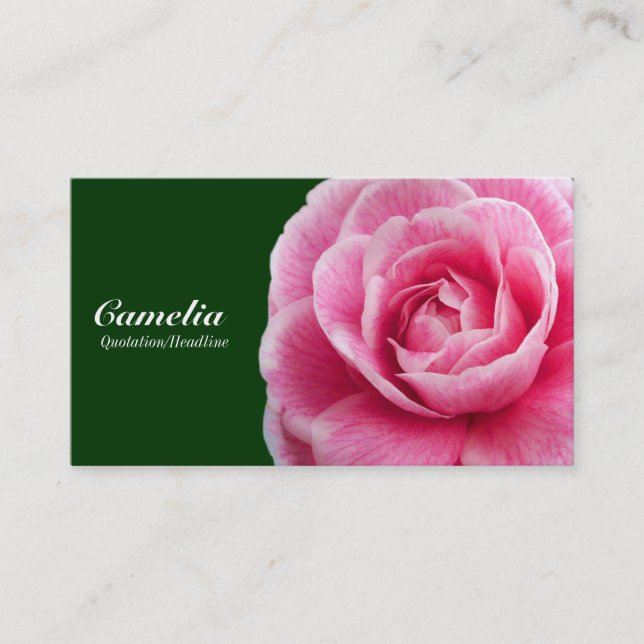 Cartão De Visita Rosa Camelia II - Verde Escuro 003300 (Frente)