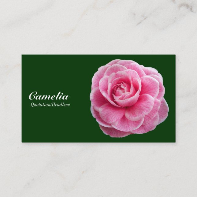 Cartão De Visita Rosa Camelia - Verde Escuro 003300 (Frente)