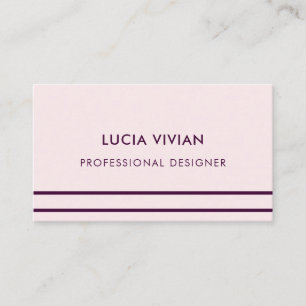 Cartão De Visita Rosa claro Linha Minimalista Moderna Profissional