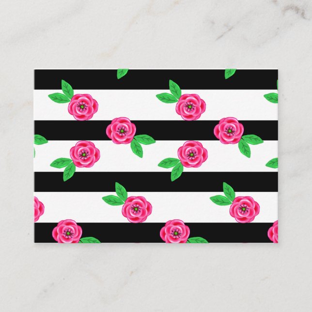 Cartão De Visita Rosa com risca (Frente)
