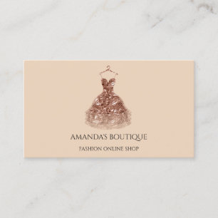 Cartão De Visita Rosa Compre online do logotipo do Dress Fashion Bo