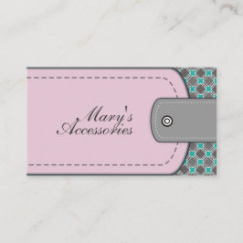 Cartão De Visita Rosa cor-de-rosa, cinza de couro, teia