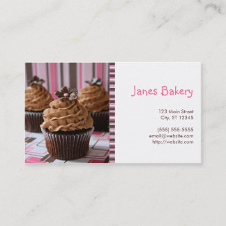 Cartão De Visita Rosa & cupcakes de Brown