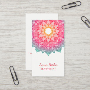 Cartão De Visita Rosa da meditação do bem-estar da ioga da flor d