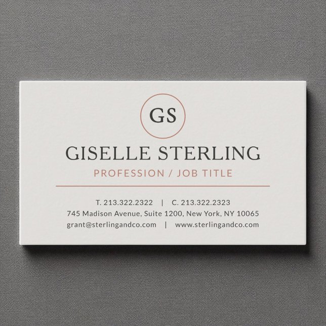 Cartão De Visita Rosa de cinza de luxo Dourado, profissional minima (Criador carregado)