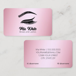 Cartão De Visita Rosa de correias e chicanas Douradas