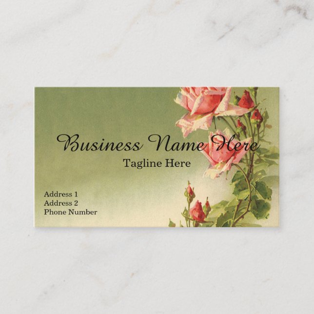 Cartão De Visita Rosa de Jardim Vitoriano Rosa Dia de os namorados  (Frente)