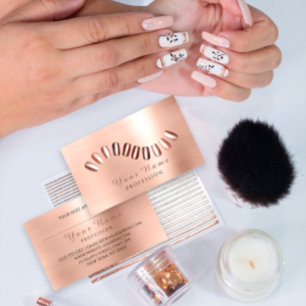 Cartão De Visita Rosa de Manicurist de Salon para Unhas Professiona