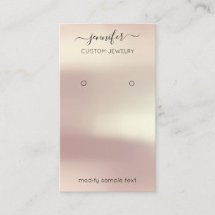 Cartão De Visita Rosa de Mídia Social de Placa de Joia Personaliza