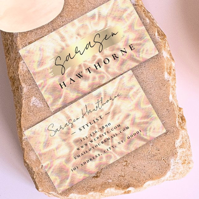 Cartão De Visita Rosa de Óptica Dourada de Escova Traço Luxo (Criador carregado)