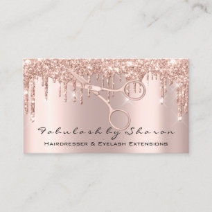 Cartão De Visita Rosa de tesoura de cabelo Eyelash