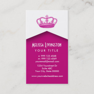 Cartão De Visita ROSA do modelo V9 da princesa ou da rainha dos