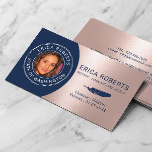 Cartão De Visita Rosa Dourado do Agente de Assinatura de Empréstim