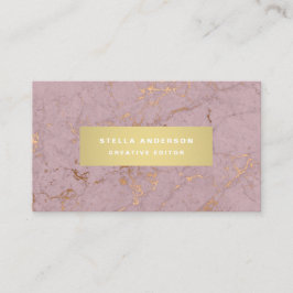 Cartão De Visita Rosa Dourado Marble