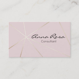 Cartão De Visita *~* Rosa Dourado Moderno Foil Tendência Rosa Geomé
