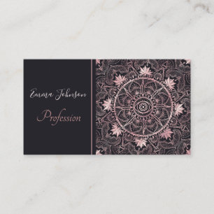 Cartão De Visita Rosa Dourado Olho Mandala Black Design