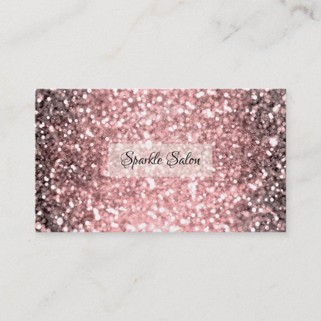 Cartão De Visita Rosa Dourado Sparkle Luzes Brilhantes Beleza Spark (Frente)
