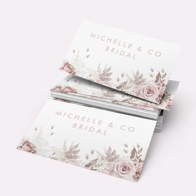 Cartão De Visita Rosa e Aquarela Dusty Adequadas para todos (Criador carregado)