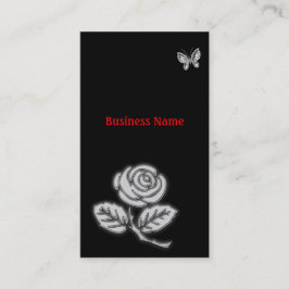 Cartão De Visita Rosa e borboleta