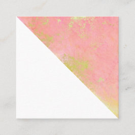 Cartão de visita rosa e Dourado minimalista