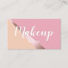 Cartão De Visita Rosa elegante, cor-de-rosa e geométrico laranja, c