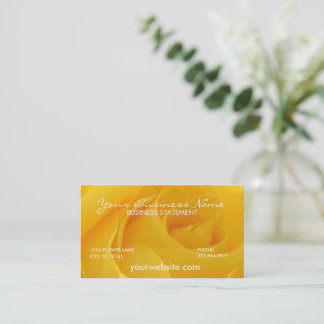 Cartão De Visita Rosa Floral Amarela Elegante