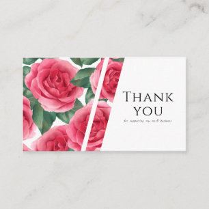 Cartão De Visita Rosa Floral moderno e elegante - Obrigado a sua em