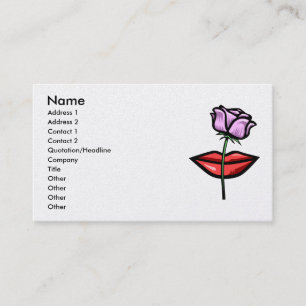 Cartão De Visita Rosa & lábios do roxo